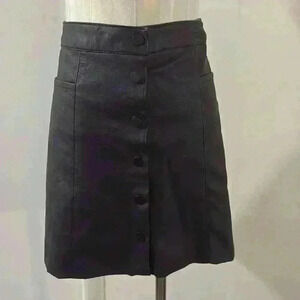 Faux Leather Black Mini Skirt Size 2